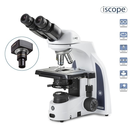 IScope 40X-1500X Binocular Compound Microscope W/ 10MP USB 2 Digital Camera & Plan IOS Objectives